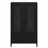 Highboard Zwart Eiken 70 x 31 x 115 cm Gemonteerd hout en ijzer 6