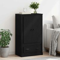Highboard Zwart Eiken 60 x 35,5 x 103,5 cm Bewerkt hout 4