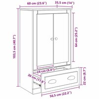 Highboard Zwart Eiken 60 x 35,5 x 103,5 cm Bewerkt hout 11