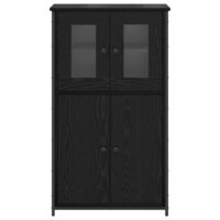 Highboard Zwart Eiken 62 x 32 x 106,5 cm Bewerkt hout 6