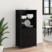 Highboard Zwart Eiken 62 x 36 x 121,5 cm Bewerkt hout 4