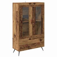 Highboard Oud Hout 69,5 x 31 x 115 cm Geengineerd Hout en Glas 2