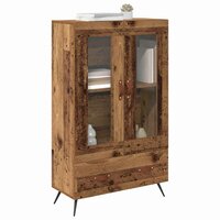 Highboard Oud Hout 69,5 x 31 x 115 cm Geengineerd Hout en Glas 3