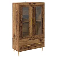 Highboard Oud Hout 69,5 x 31 x 115 cm Geengineerd Hout en Glas 2