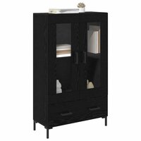 Highboard met lade Zwart Eiken 69,5 x 31 x 115 cm Bewerkt hout 3