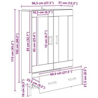 Highboard Corona Oud Hout 69,5 x 31 x 115 cm Bewerkt hout 11