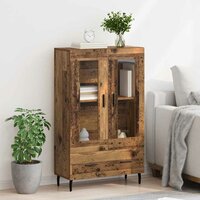 Highboard met lade Oud Hout 69,5 x 31 x 115 cm Bewerkt hout 4