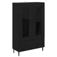 Highboard met lade Zwart Eiken 69,5 x 31 x 115 cm Bewerkt hout 2