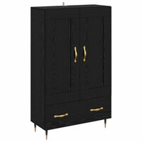 Highboard met lade Zwart Eiken 69,5 x 31 x 115 cm Bewerkt hout 2