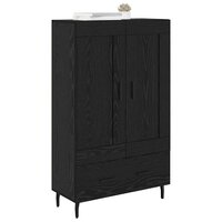 Highboard met lade Zwart Eiken 69,5 x 31 x 115 cm Bewerkt hout 3