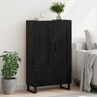 Highboard met lade Zwart Eiken 69,5 x 31 x 115 cm Bewerkt hout 4