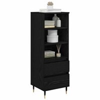 Highboard met lade Zwart Eiken 40 x 36 x 110 cm Bewerkt hout 3