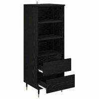 Highboard met lade Zwart Eiken 40 x 36 x 110 cm Bewerkt hout 5