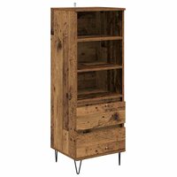 Highboard met lade Oud Hout 40 x 36 x 110 cm Bewerkt hout 2