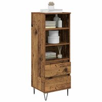 Highboard met lade Oud Hout 40 x 36 x 110 cm Bewerkt hout 3