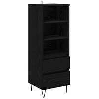 Highboard met lade Zwart Eiken 40 x 36 x 110 cm Bewerkt hout 2