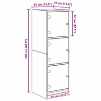 Highboard Artisan Eiken 35 x 37 x 109 cm Bewerkt hout 12
