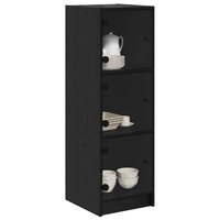 Highboard Zwart Eiken 35 x 37 x 109 cm Bewerkt hout 3
