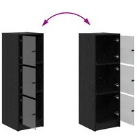 Highboard Zwart Eiken 35 x 37 x 109 cm Bewerkt hout 10