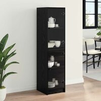 Highboard Zwart Eiken 35 x 37 x 142 cm Bewerkt hout 4