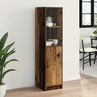 Highboard Oud Hout 35 x 37 x 142 cm Bewerkt hout 4