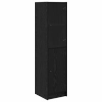 Highboard Zwart Eiken 35 x 37 x 142 cm Bewerkt hout 2