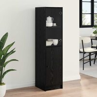 Highboard Zwart Eiken 35 x 37 x 142 cm Bewerkt hout 4