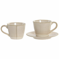 Set van koffiekopjes Home ESPRIT Beige Keramiek 90 ml 6 Onderdelen 5