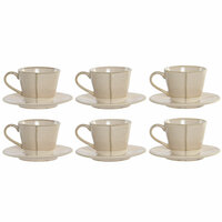 Set van koffiekopjes Home ESPRIT Beige Keramiek 150 ml 6 Onderdelen 2