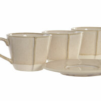 Set van koffiekopjes Home ESPRIT Beige Keramiek 150 ml 6 Onderdelen 3