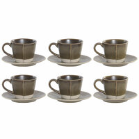 Set van koffiekopjes Home ESPRIT Groen Keramiek 90 ml 6 Onderdelen 2