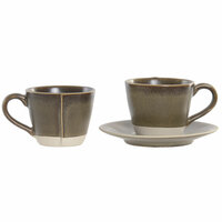 Set van koffiekopjes Home ESPRIT Groen Keramiek 90 ml 6 Onderdelen 5