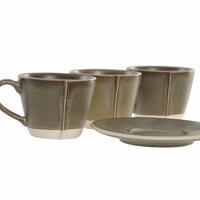 Set van koffiekopjes Home ESPRIT Groen Keramiek 150 ml 6 Onderdelen 3