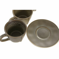 Set van koffiekopjes Home ESPRIT Groen Keramiek 150 ml 6 Onderdelen 4