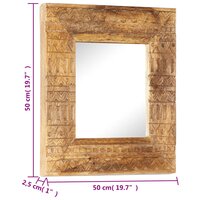 Spiegel handgesneden 50x50x2,5 cm massief mangohout 5
