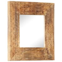 Spiegel handgesneden 50x50x2,5 cm massief mangohout 6