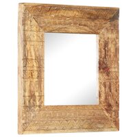 Spiegel handgesneden 50x50x2,5 cm massief mangohout 7