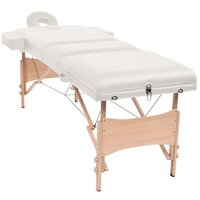 Massagetafel inklapbaar 3 zones 10 cm dik wit 3
