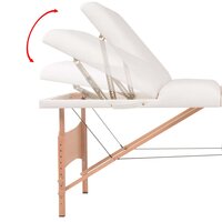 Massagetafel inklapbaar 3 zones 10 cm dik wit 11