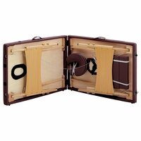 Massagetafel inklapbaar 2 zones hout wijnpaars 6