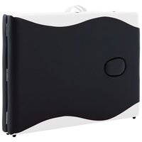 Massagetafel inklapbaar 2 zones hout zwart en wit 7