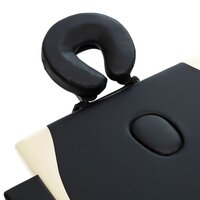 Massagetafel inklapbaar 2 zones hout zwart en beige 5