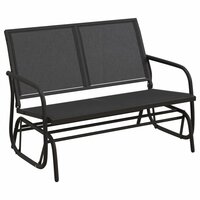 Schuifbank tuin 120,5x76x86,5 cm textielfolie en staal zwart 2