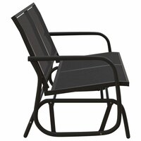 Schuifbank tuin 120,5x76x86,5 cm textielfolie en staal zwart 4