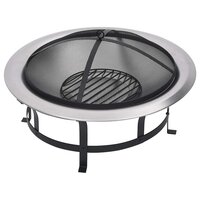 Tuinvuurplaats met grill 76 cm roestvrij staal 3