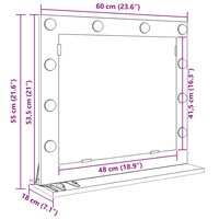 Make-up spiegel Wit 60 x 55 x 18 cm Glas en Hout met Kunststof 11