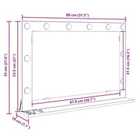 Make-up spiegel Rechthoekig Zwart Eiken 80 x 15 x 18 cm 11