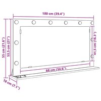 Make-up spiegel Wit 100 x 55 x 18 cm Glas en Hout met Kunststof 11