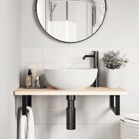 Badkamer wandschap staal en massief eikenhout 3