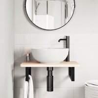 Badkamer wandschap staal en massief eikenhout 3